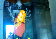 Vishnu God At West Entrance of Angkor Wat
